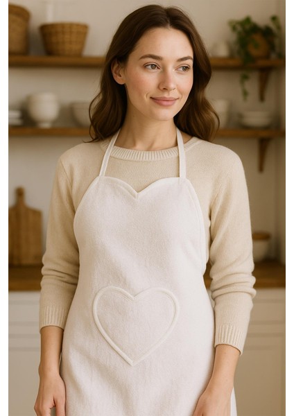 Amor Kalpli Havlu Mutfak Önlüğü – Ayarlanabilir Askılı