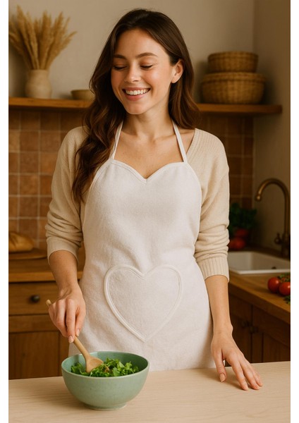 Amor Kalpli Havlu Mutfak Önlüğü – Ayarlanabilir Askılı fiyatları