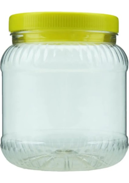 1 Adet 1500 cc Pet Kavanoz & Sarı Marmara Kapak (1.5 Lt)