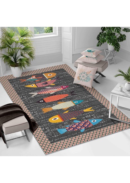 Kaymaz Taban Yıkanabilir Halı – Mutfak, Salon, Yatak Odası Için Modern Dijital Baskı Halı