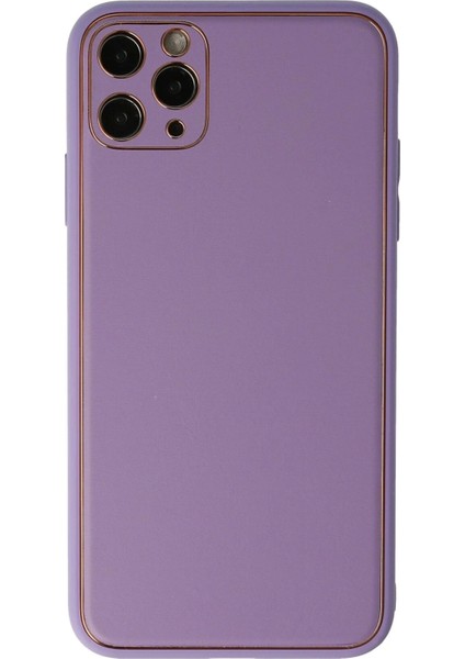 iPhone 11 Pro Kılıf Coco Deri Silikon Kapak - Lila