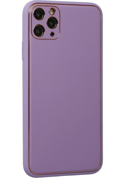 iPhone 11 Pro Kılıf Coco Deri Silikon Kapak - Lila modelleri