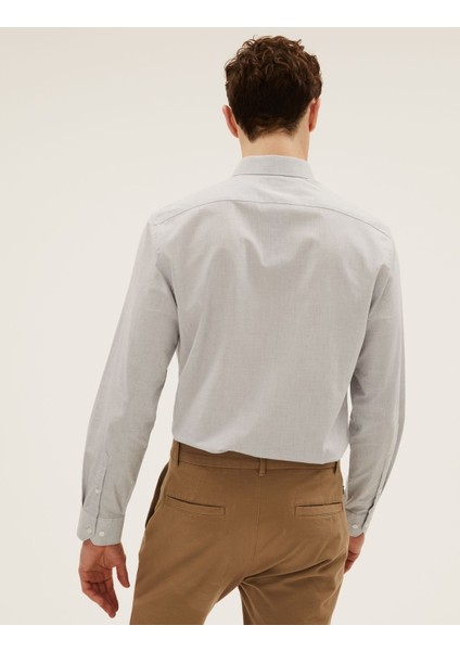 Saf Pamuklu Uzun Kollu Gömlek fırsatları