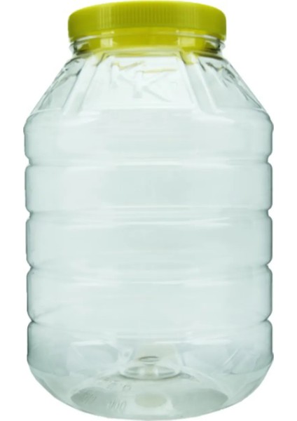 1 Adet 5000 cc Pet Kavanoz & Sarı Marmara Kapak (5 Lt)