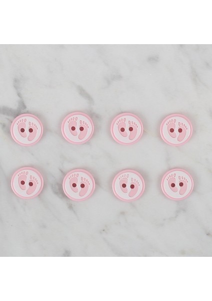 Loren Crafts Pembe 8 Li Ayak Izi Düğme - 435 fiyatları