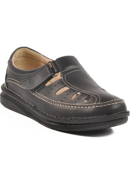 Siyah Hakiki Deri Erkek Cırtlı Casual Ayakkabı 2623 M modelleri