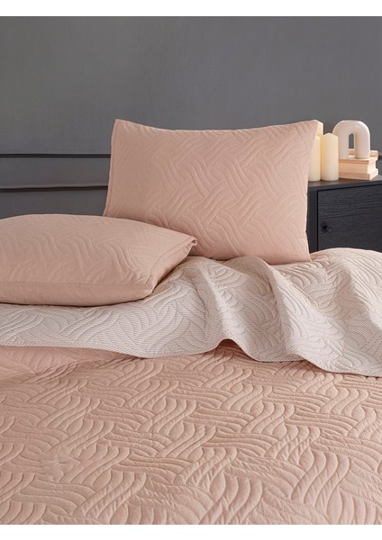 Dilara Pamuklu Çift Kişilik Yatak Örtüsü Seti (220X240)-BEJ Krem fiyatları