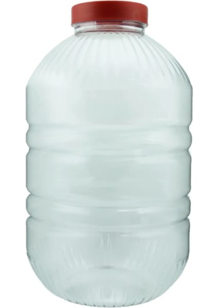 1 Adet 5000 cc Pet Kavanoz & Kırmızı Ege Kapak (5 Lt)