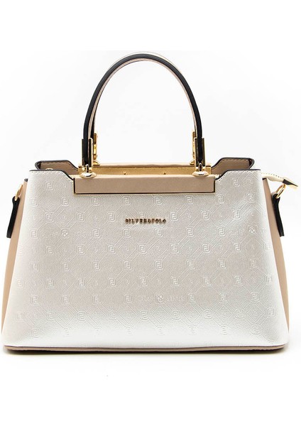 Kadın Omuz Çantası 913-42435 Silver Polo Bayan Çantası M46 Sedef-Mat S.nut