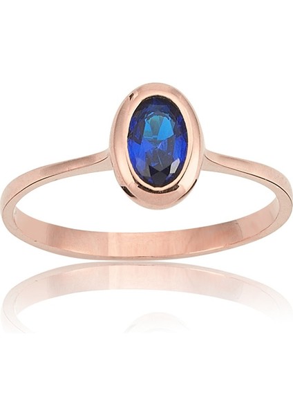 0,60 CT Oval Safir (Nano Safir) 925 Ayar Gümüş Tektaş-0.60 CT Oval Safir 925 Ayar Tektaş Gümüş Yüzük