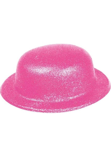 Bfs Pembe Renk Simli Melon Yuvarlak Parti Şapkası 24X26 cm