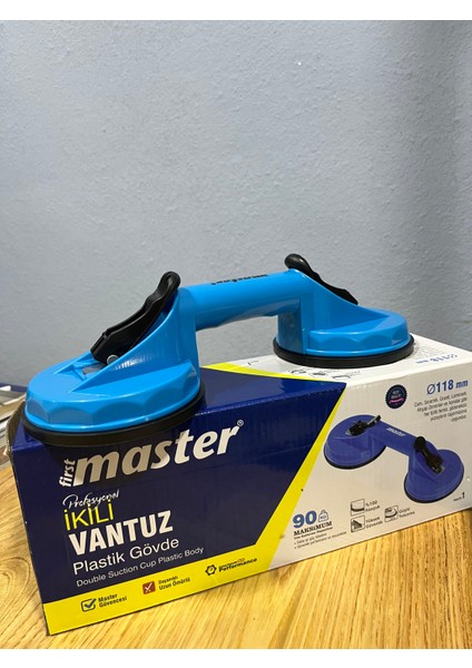 First Master Profesyonel Ikili Vantuz – Plastik Gövde, Ø118 mm