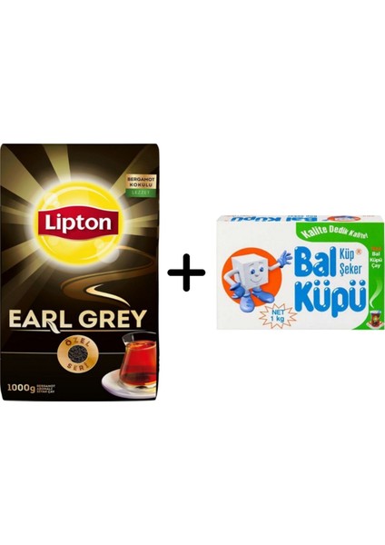 Earl Grey Dökme Siyah Çay 1000 gr + Balküpü Kesme Şeker 1000 gr