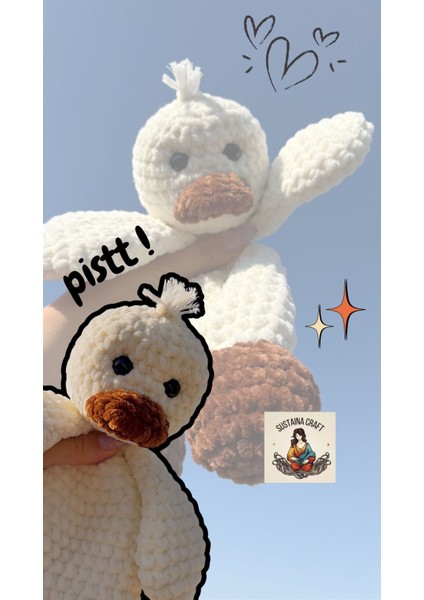 Örgü Peluş Ördek, Amigurumi Oyuncak Ördek, Bebek ve Çocuklar İçin Yumuşak Oyuncak, Ördek Uyku Arkadaşı fiyatları