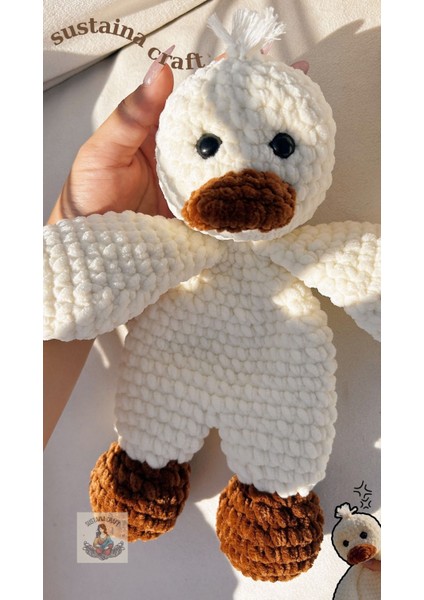 Örgü Peluş Ördek, Amigurumi Oyuncak Ördek, Bebek ve Çocuklar İçin Yumuşak Oyuncak, Ördek Uyku Arkadaşı modelleri