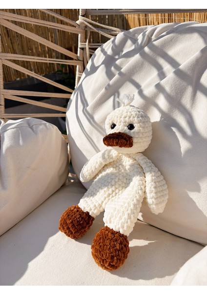 Örgü Peluş Ördek, Amigurumi Oyuncak Ördek, Bebek ve Çocuklar İçin Yumuşak Oyuncak, Ördek Uyku Arkadaşı