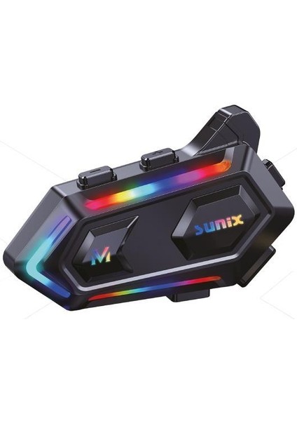 Ipx6 Su Geçirmez 1000 Mah Rgb LED Efektli Intercom Motosiklet Kask Kulaklığı NTR-102