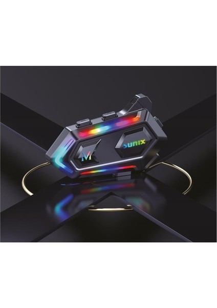 Ipx6 Su Geçirmez 1000 Mah Rgb LED Efektli Intercom Motosiklet Kask Kulaklığı NTR-102 fiyatları
