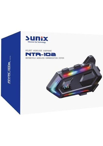 Ipx6 Su Geçirmez 1000 Mah Rgb LED Efektli Intercom Motosiklet Kask Kulaklığı NTR-102 modelleri