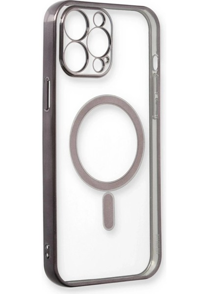 iPhone 13 Pro Max Kılıf Magneticsafe Lazer Silikon - Siyah modelleri