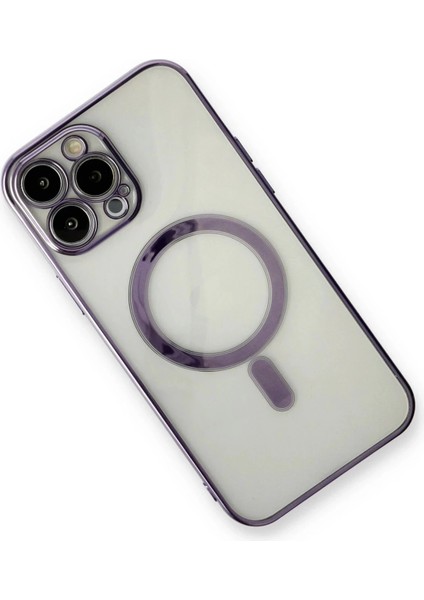 iPhone 13 Pro Max Kılıf Magneticsafe Lazer Silikon - Mor modelleri