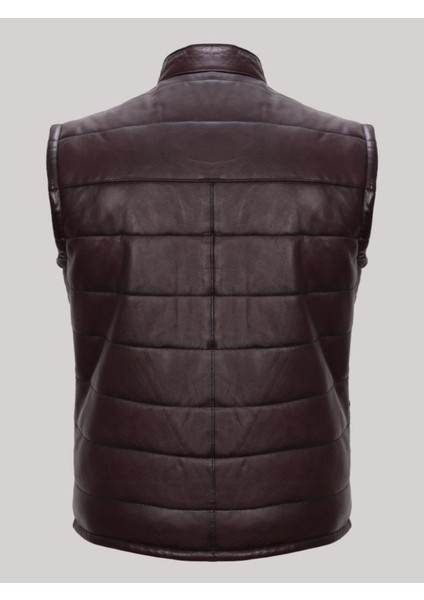 Hakiki Deri Hakiki Deri Kahverengi 3 Işlemeli Cepli Erkek Yelek fiyatları