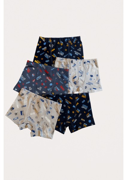 Erkek Çocuk Yazılı 5'li Boxer