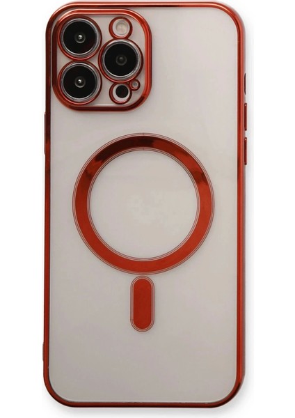 iPhone 13 Pro Max Kılıf Magneticsafe Lazer Silikon - Kırmızı fiyatları