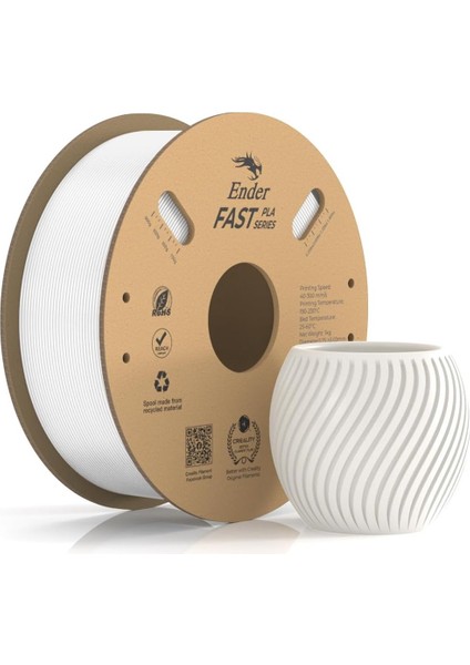 Ender Fast Beyaz 1.75MM Pla 3D Baskı Filamenti -