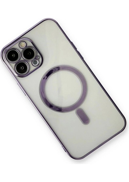 iPhone 13 Pro Kılıf Magneticsafe Lazer Silikon - Mor modelleri