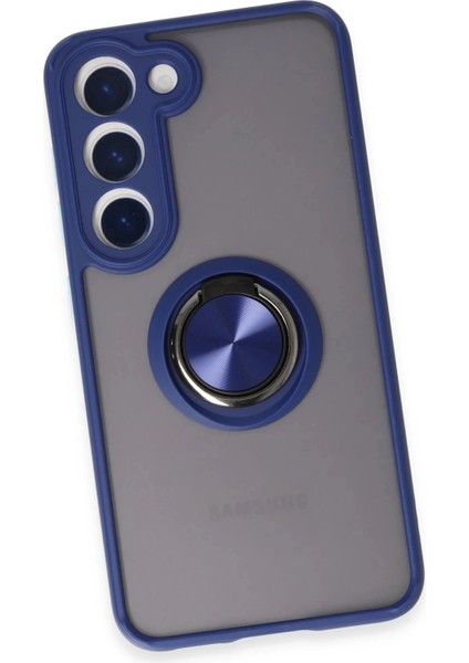 Samsung Galaxy S23 Kılıf Montreal Yüzüklü Silikon Kapak - Lacivert fiyatları