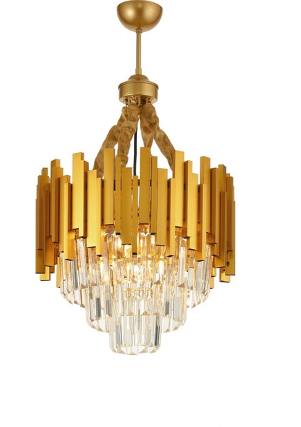 Sima 40 Cm'lik Kristal Cam Taşlı Lüks Avize - (sarı Yaldız)