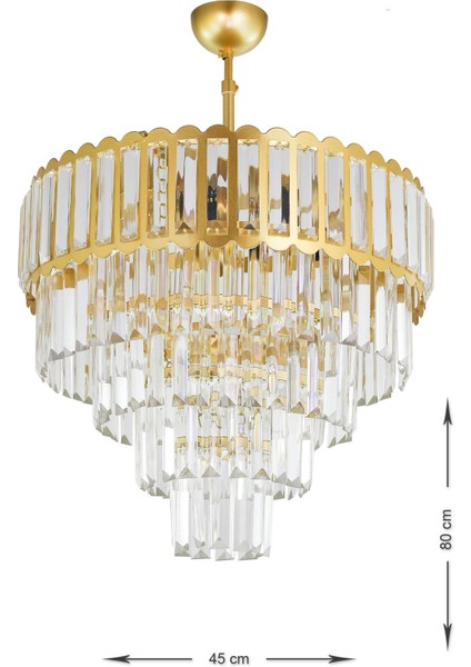 Lora 45 Cm'lik Kristal Cam Taşlı Lüks Avize - (sarı Yaldız) modelleri