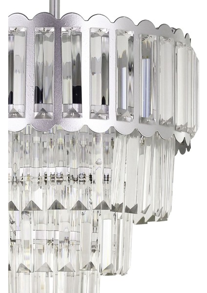 Lora 35 Cm'lik Kristal Cam Taşlı Lüks Avize - (gümüş Yaldız) fırsatları