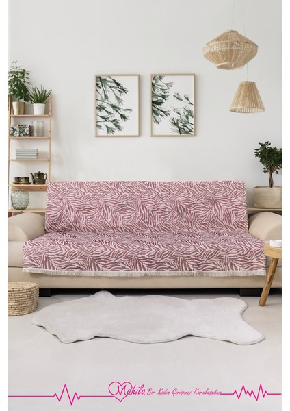 Klasik Pamuklu Koltuk Örtüsü | 160X220 cm Zebra Desen Koltuk Örtüsü