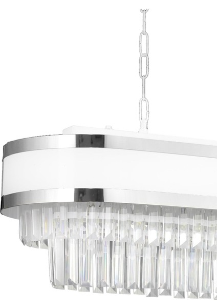 Dora 70x35 Cm'lik Krom Şeritli Kristal Taşlı Lüks Yemek Masası Avize (beyaz-krom) fiyatları