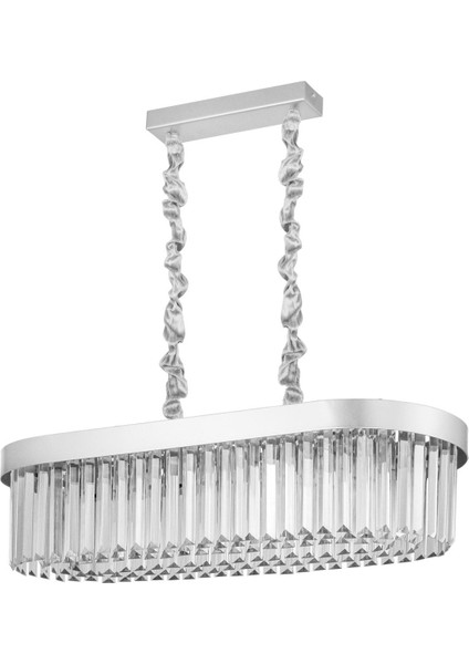 Desina 70x30'luk Kristal Taşlı Lüks Yemek Masası Üstü Avize - (gümüş-yaldız) fiyatları