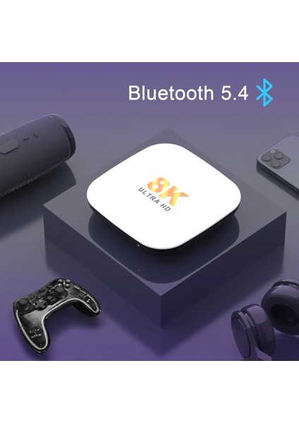 M2plus 8k Android 14.0 Tv Box 4gb+32gb Medya Oynatıcı Air Mouse Wifi6 Bt 5.4 Ethernet Sesli Komut Rk3528 Cpu Mali-450 Mp2 Gpu