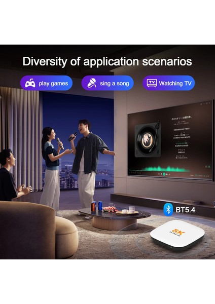 M2plus 8k Android 14.0 Tv Box 4gb+32gb Medya Oynatıcı Air Mouse Wifi6 Bt 5.4 Ethernet Sesli Komut Rk3528 Cpu Mali-450 Mp2 Gpu