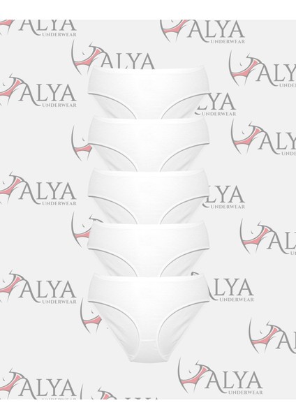 Kadın Külot, Liyosel Kumaş Külot, Rahat ve Dayanıklı Kadın Iç Çamaşırı, Lyocell 5'li Paket - Beyaz, S