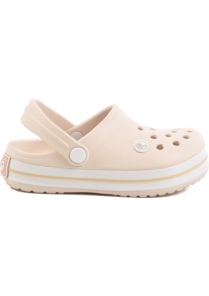 Ekru Eva Hafif Unisex Çocuk Sabo Terlik 214 F