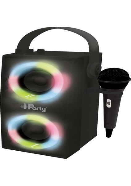 Ipparty Hoparlör - Taşınabilir Bluetooth Mikrofon Hoparlörü, Karaoke, Işık Efektleri, Kablosuz, Usb, Sd Kart, Şarj Edilebilir Pil, Siyah, BTP180BKZ, Tek Boyut