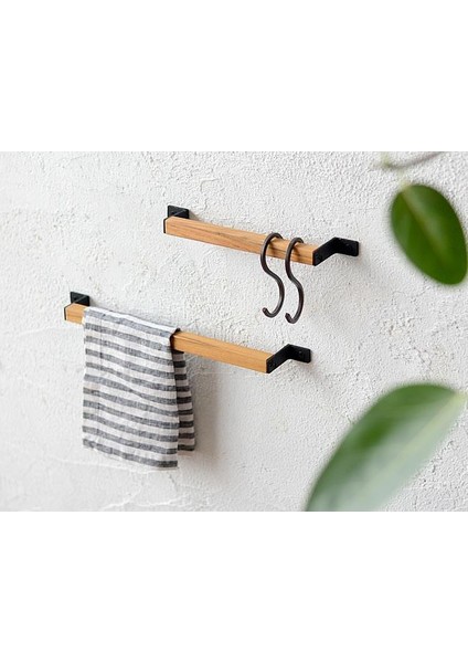 Ahşap Metal Havlu Tutacağı Metal Havlu Askısı 40 cm Mutfak Banyo Çok Amaçlı Askılık Fincan Askılığı Mutfak Gereçleri Askılığı fiyatları