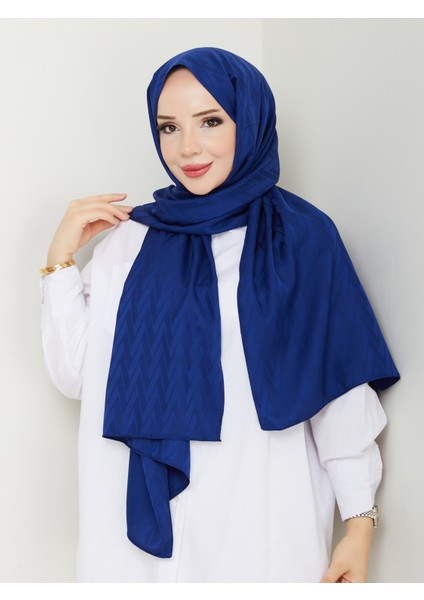 Safir Zigzag Jakarlı Şal – 75X185 cm