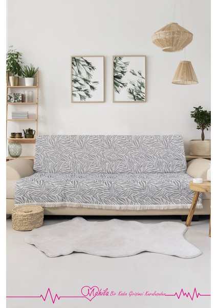 Klasik Pamuklu Koltuk Örtüsü | 160X220 cm Zebra Desen Koltuk Örtüsü
