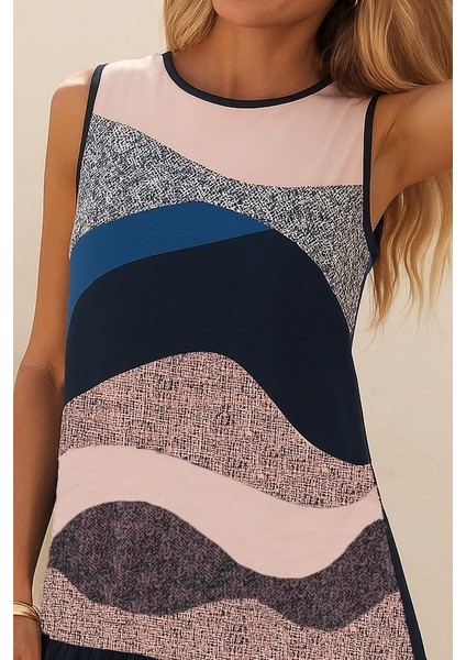 Kadın Kolsuz Sırttan Bağlamalı Fırfırlı Leopar Desenli Dalgıç Elbise 2xl-3xl-Desenli modelleri