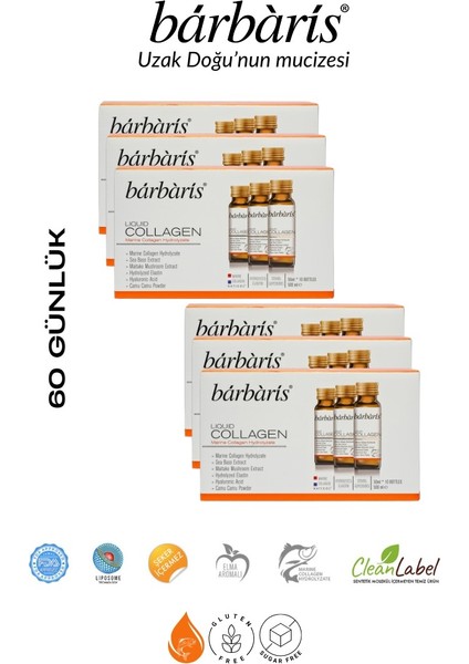 Liquid Collagen Takviye Edici Gıda 50 ml x 10'lu 6 Kutu (2 Aylık Set)