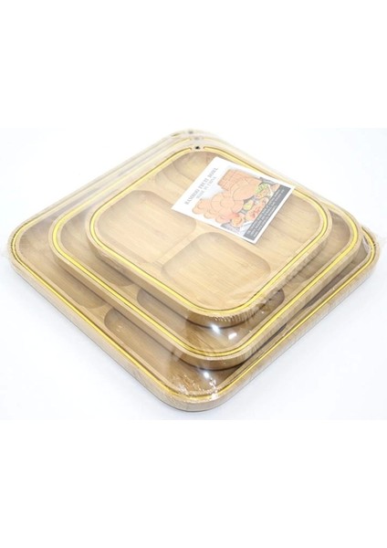 3'lü Ahşap Kahvaltı Çerez Ve Meyve Sunum Tabağı