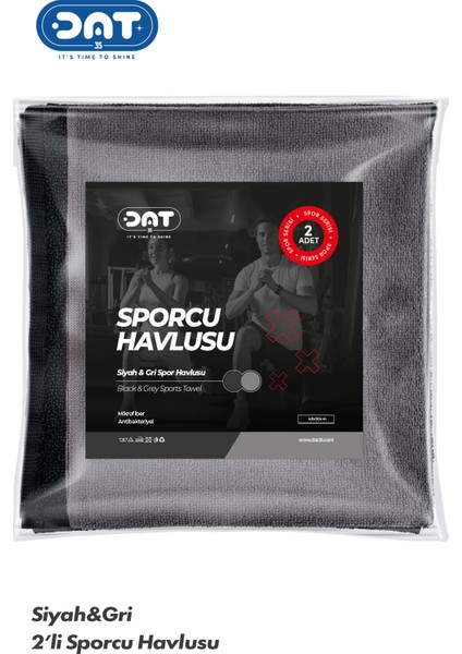 Ikili Sporcu Havlu Seti Microfiber Gym Fitness Plates Boks Tenis Spor Havlusu 48x90cm