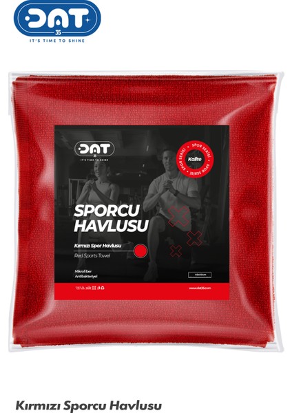 Kırmızı Sporcu Antreman Havlusu Microfiber Gym Fitness Boks Tenis Spor Havlu 48x90cm
